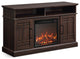 47" TV Stand Console With 18" Fireplace, Espresso