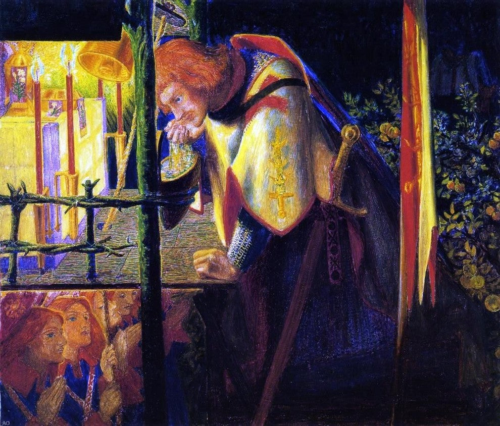 Dante Gabriel Rossetti Sir Galahad at the Ruined Chapel Gallery Wrapped Canvas