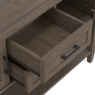Ela Solid Wood Console Table, Smoky Brown