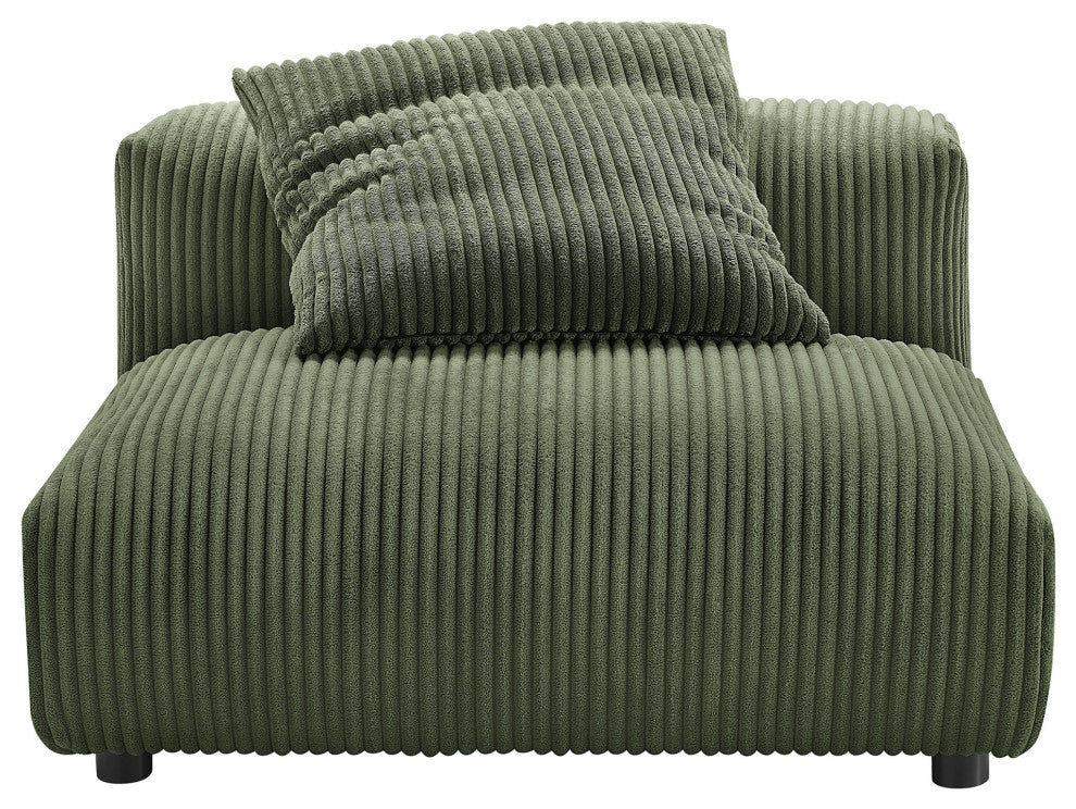 Solace 2-Piece Modular Corduroy Upholstered Sofa, Fern
