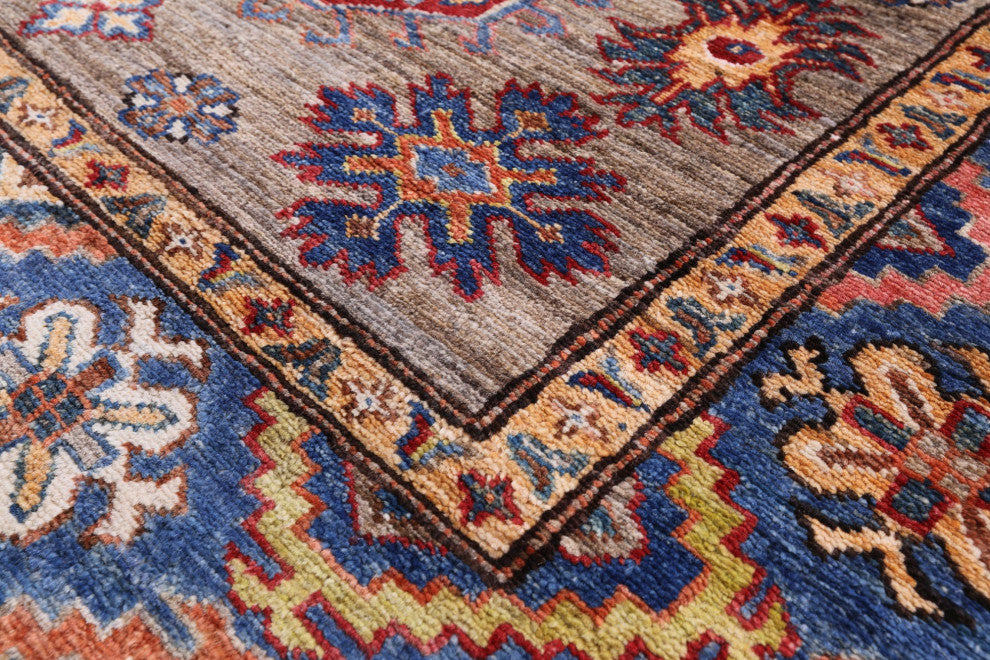 3' 10" X 5' 10" Super Kazak Hand Knotted Wool Rug Q7507