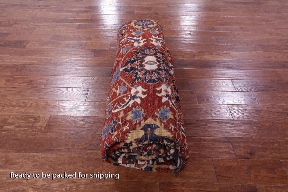 Handmade Persian Fine Serapi Wool Rug 9' 11" X 13' 8" - Q12859