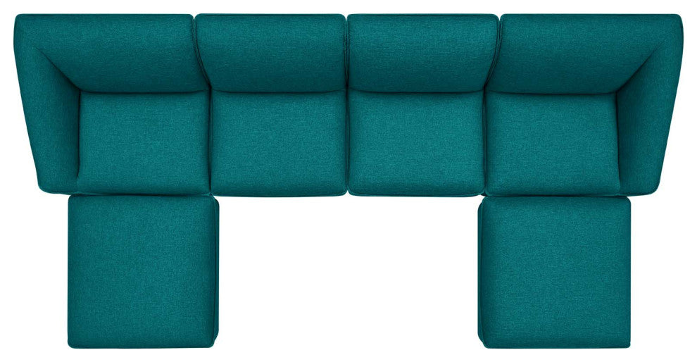 Sectional Sofa Set, Fabric, Teal Blue, Modern, Living Lounge Hotel Hospitality