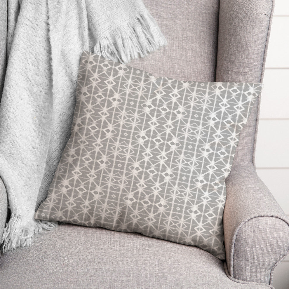 Gray Shibori 18x18 Spun Poly Pillow