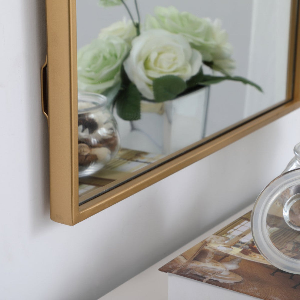 Elegant Monet Metal Frame Rectangle Mirror 18" MR41836BR - Brass