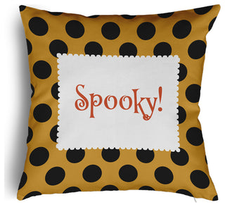 Halloween Spooky Dots Accent Pillow Removable Insert, Golden Mustard, 20"x20"
