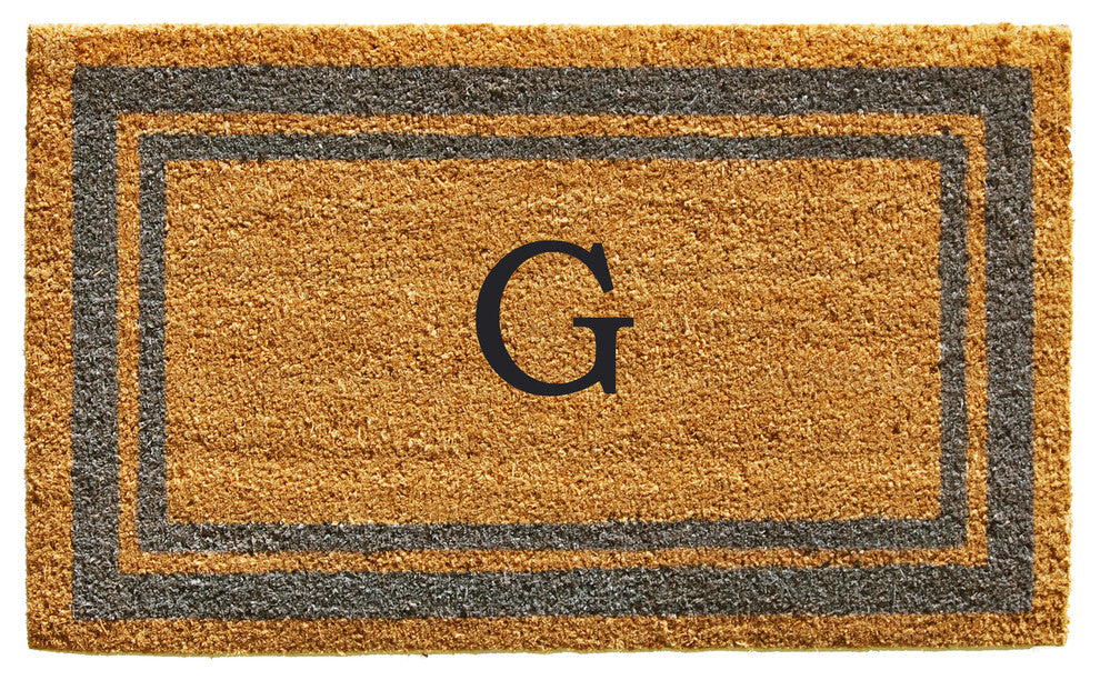 Periwinkle Border 24"x36" Monogram Doormat, Letter G