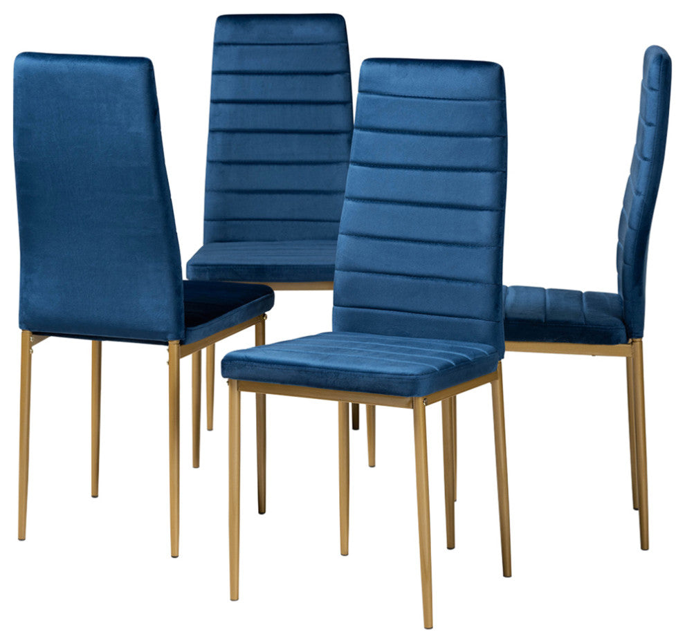 Seal Glamour 4-Piece Dining Chairs, Navy Blue