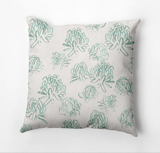 Tumbly Blossom Pillow, Green, 16"x16"