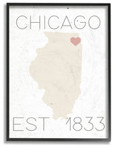 Chicago Est 1833, 11"x14", Framed Giclee Texturized Art