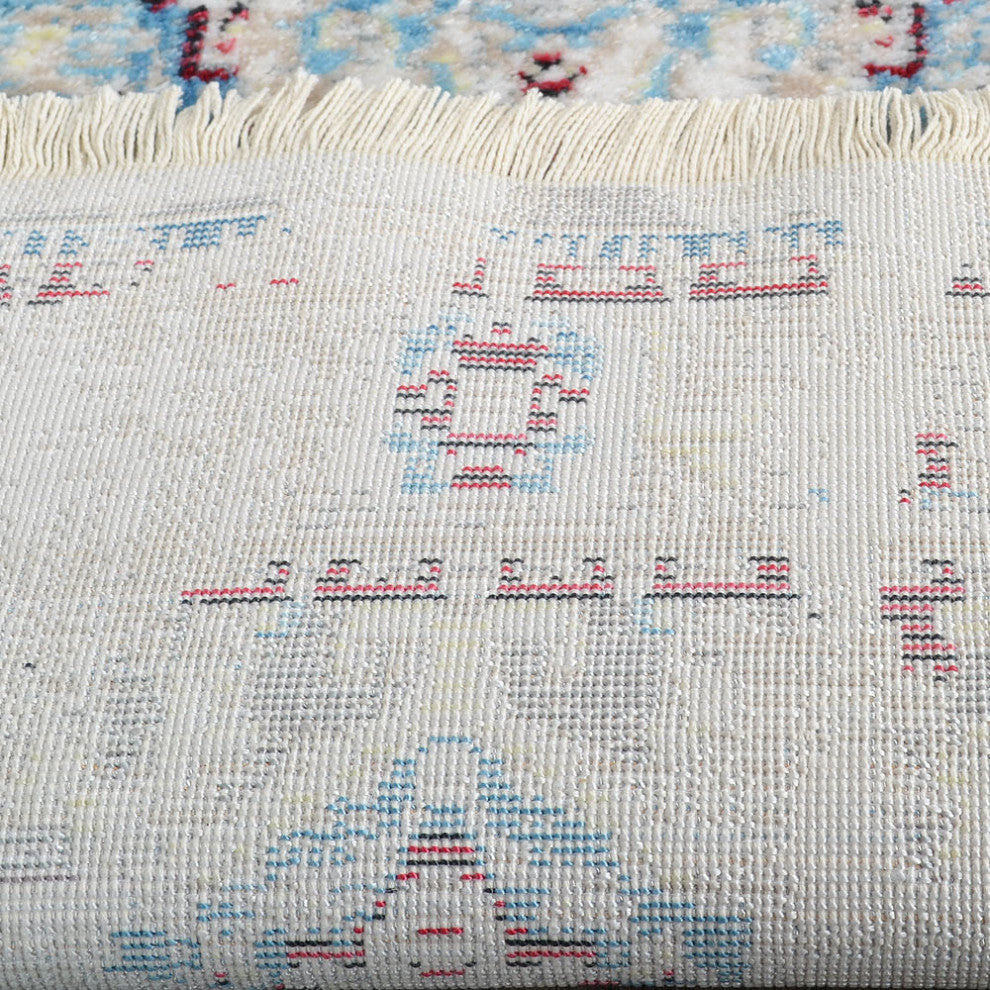 MACHINE MADE POLYESTER AREA RUGS  -Ivory Blue Color, Oriental ,Living room rugs
