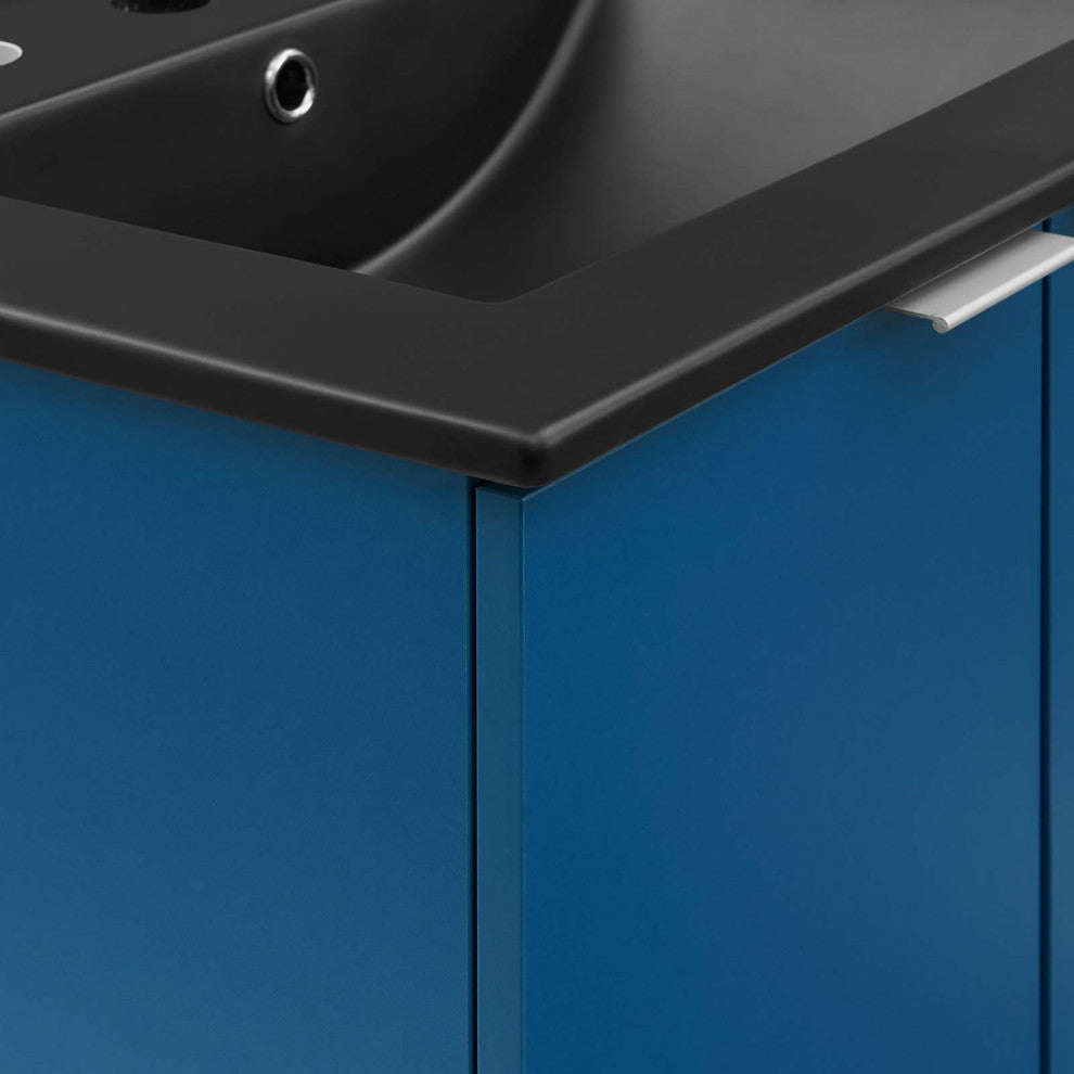 Maybelle 24" Wall-Mount Bathroom Vanity Navy Black -5370