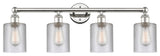 Edison Cobbleskill 4-Light 32" Vanity Light, Polished Nickel Finish, Clear Shade