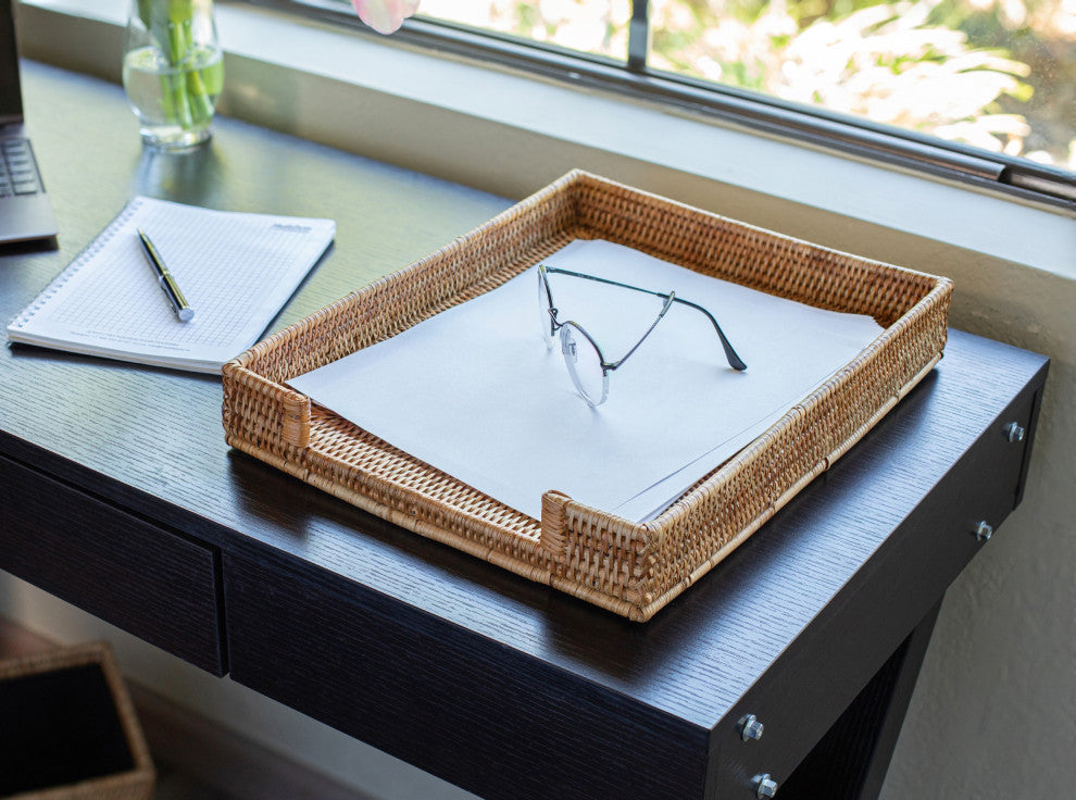 Artifacts Rattan™ Office Paper Tray, Honey Brown