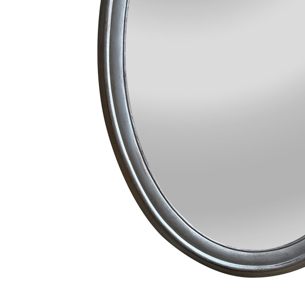 CHLOE Reflection CH8M007SV34-VOV Silver Finish Oval Wall Mirror 34`` Tall