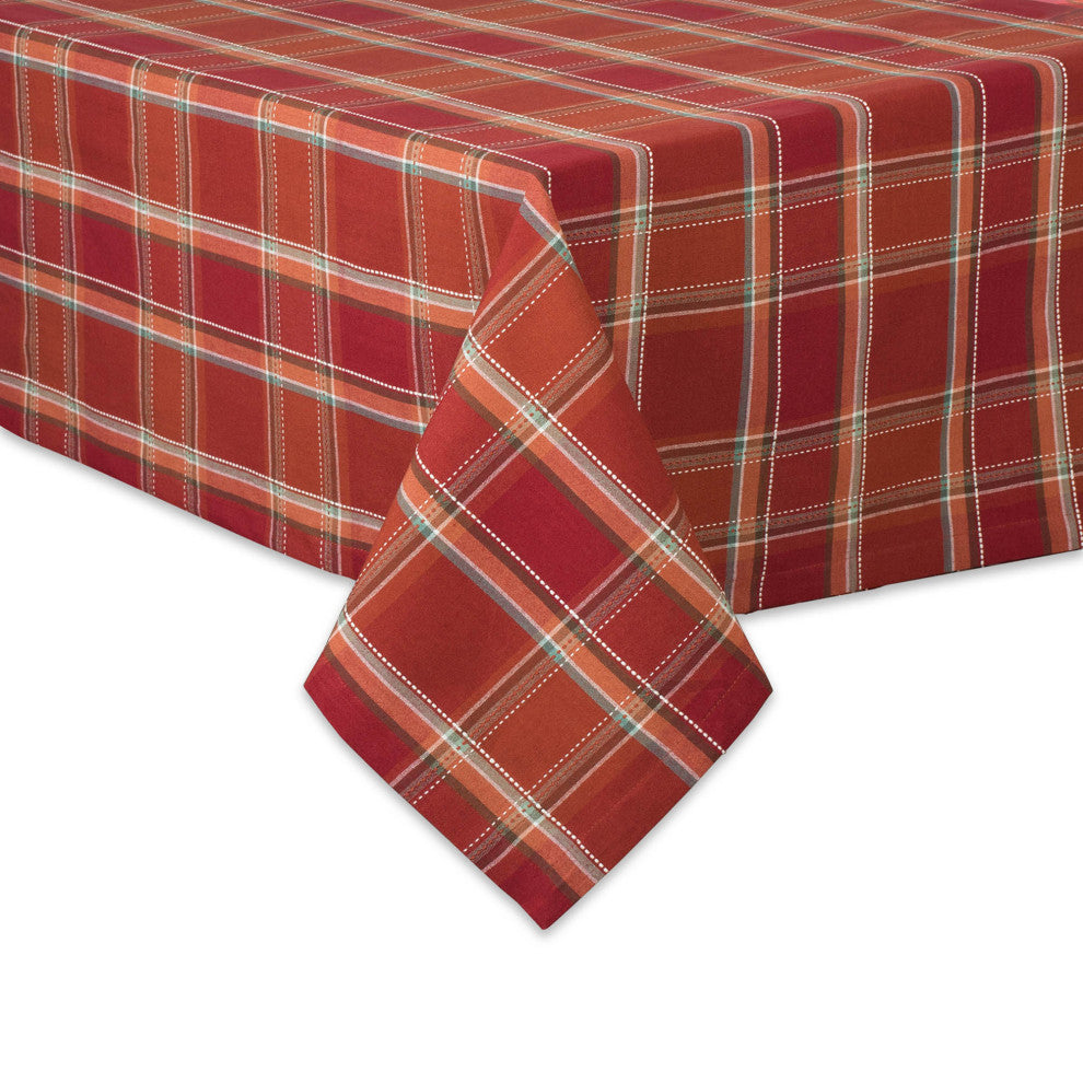Autumn Spice Plaid Tablecloth 52"x52"