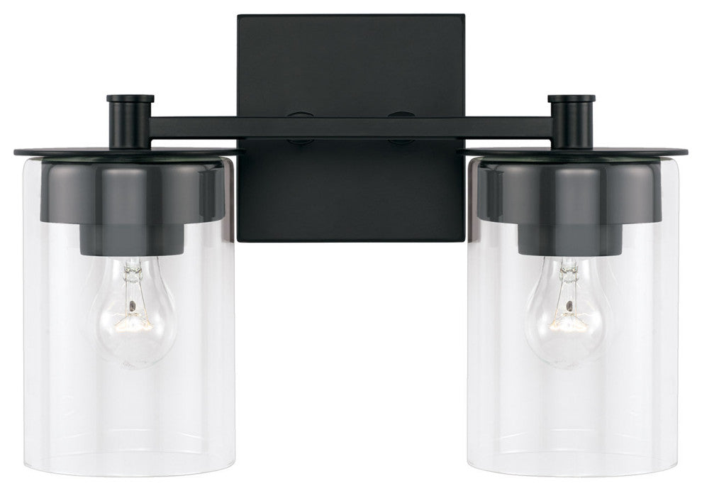 Capital Lighting 146821-532 Mason 2 Light 14"W Bathroom Vanity - Matte Black