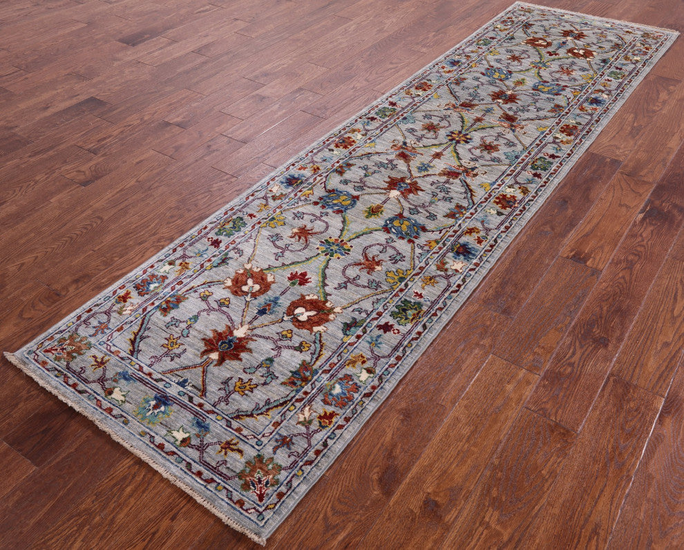 Runner Persian Tabriz Hand Knotted Rug 2' 8" X 9' 11" Q5735