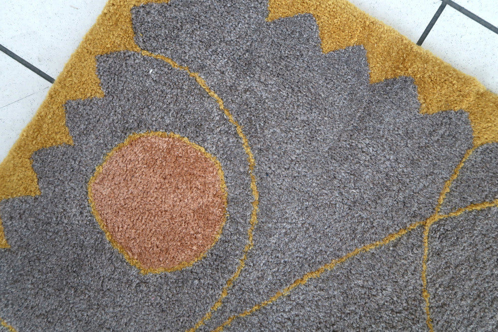 Handmade Contemporary ORA French Hooked Rug 3'x4.7', 91cmx145cm, 2021