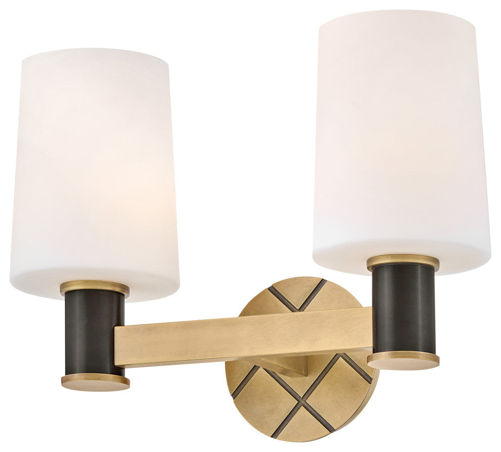 Hinkley Declan Small Two Light Vanity, Heritage Brass