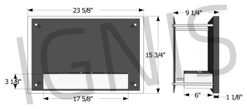 Wall Mounted Ventless Bio Ethanol Fireplace - Senti | Ignis