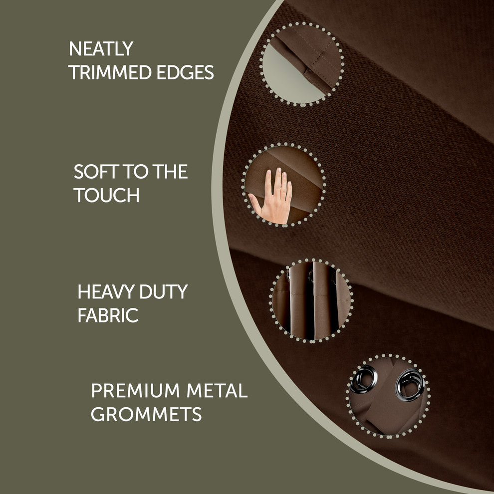 Heavy Duty Drapery Panel 52"x63" 1 Panel, Taupe