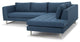 Janis Sectional Sofa Right Hand Facing in Lagoon Blue Velour by Nuevo