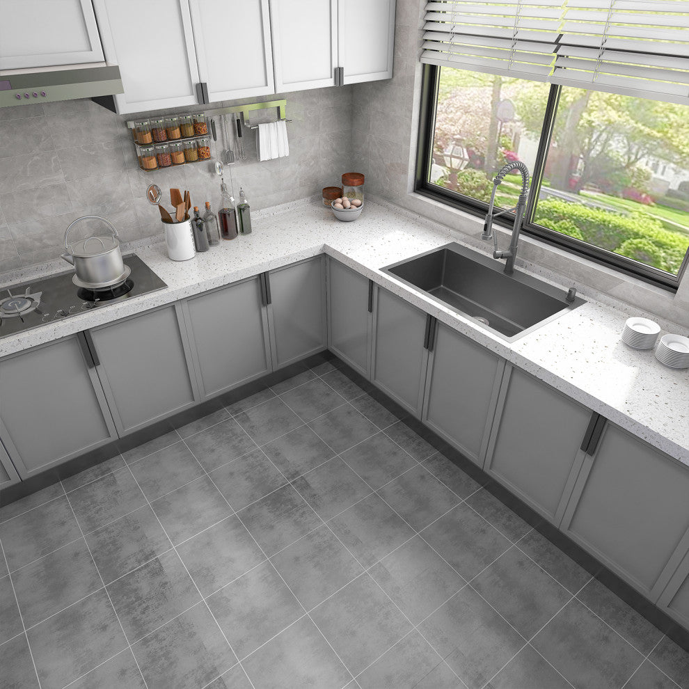 Sinber Single Bowl Kitchen Sink with 304 Stainless Steel Black Finish, 33"x22", Drop-in