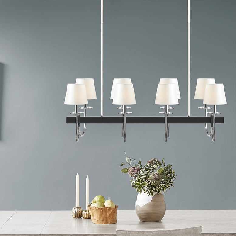 Hampton Hill Fairmount Traditional 8-Light Chandelier, Black/Silver