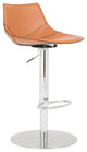 Rudy Bar and Counter Stool, Dark Caramel/Stainless Steel