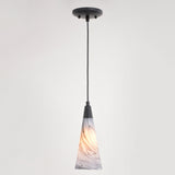 Milano Matte Black Transitional Mini Pendant Ceiling Light Multi Color Art Glass