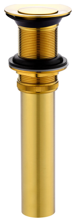 1-1/2" Push Pop-Up Drain Stopper for Sink, Brushed Gold, Without Overflow