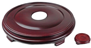 Dark Red Mahogany Porcelain Vase Stand, 4