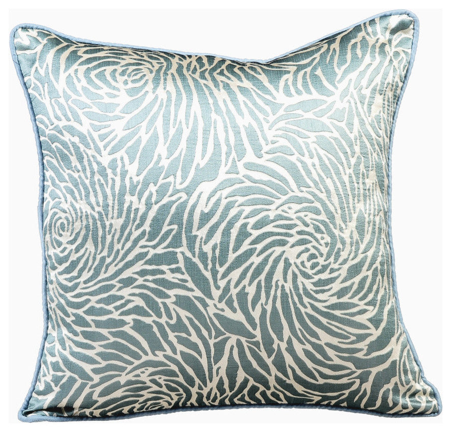 Blue Decorative Pillow Covers 18"x18" Silk, Soft Whirlpool