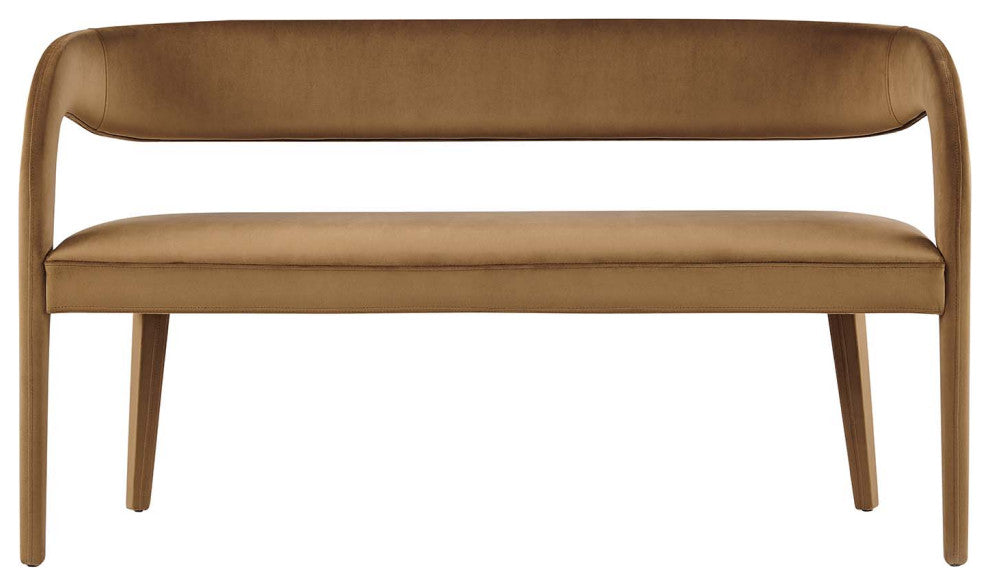 Pinnacle Performance Velvet Accent Bench, Brown