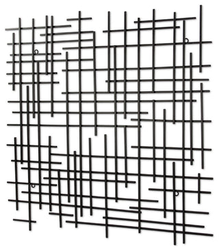 Iquara Small Black Square Metal Wall Art