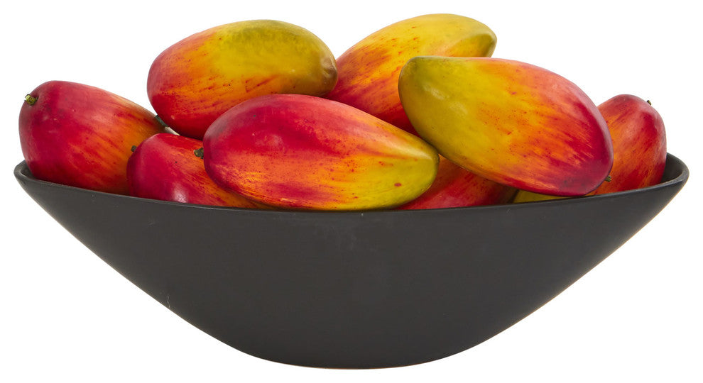 Nearly Natural Dozen 8" Faux Mangos in Black Vase