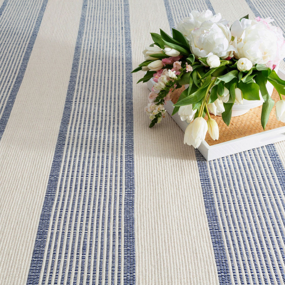 Mark D. Sikes x Dash & Albert La Mirada Navy Handwoven Cotton Rug, Blue, 2' x 3'