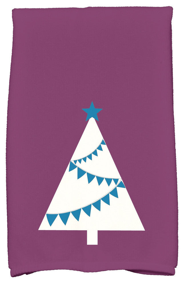 Garland Tree Holiday Geometric Print Kitchen Towel, Purple