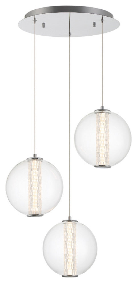 Atomo 3-Light Pendant, Chrome
