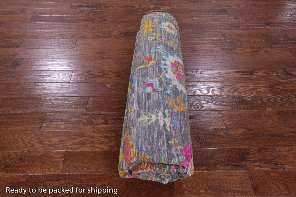 Turkish Oushak Handmade Wool Rug 7' 10" X 9' 11" - Q14997