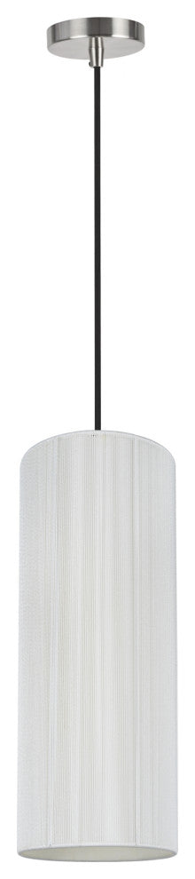 61091-1, Adjustable 1-Light Hanging Mini Pendant Ceiling Light, Satin Nickel