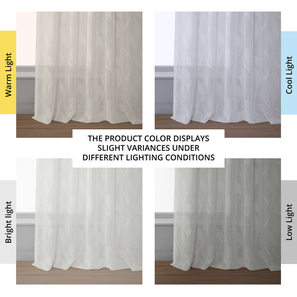 Avignon Vine Patterned Linen Sheer Curtain, 50"x84"
