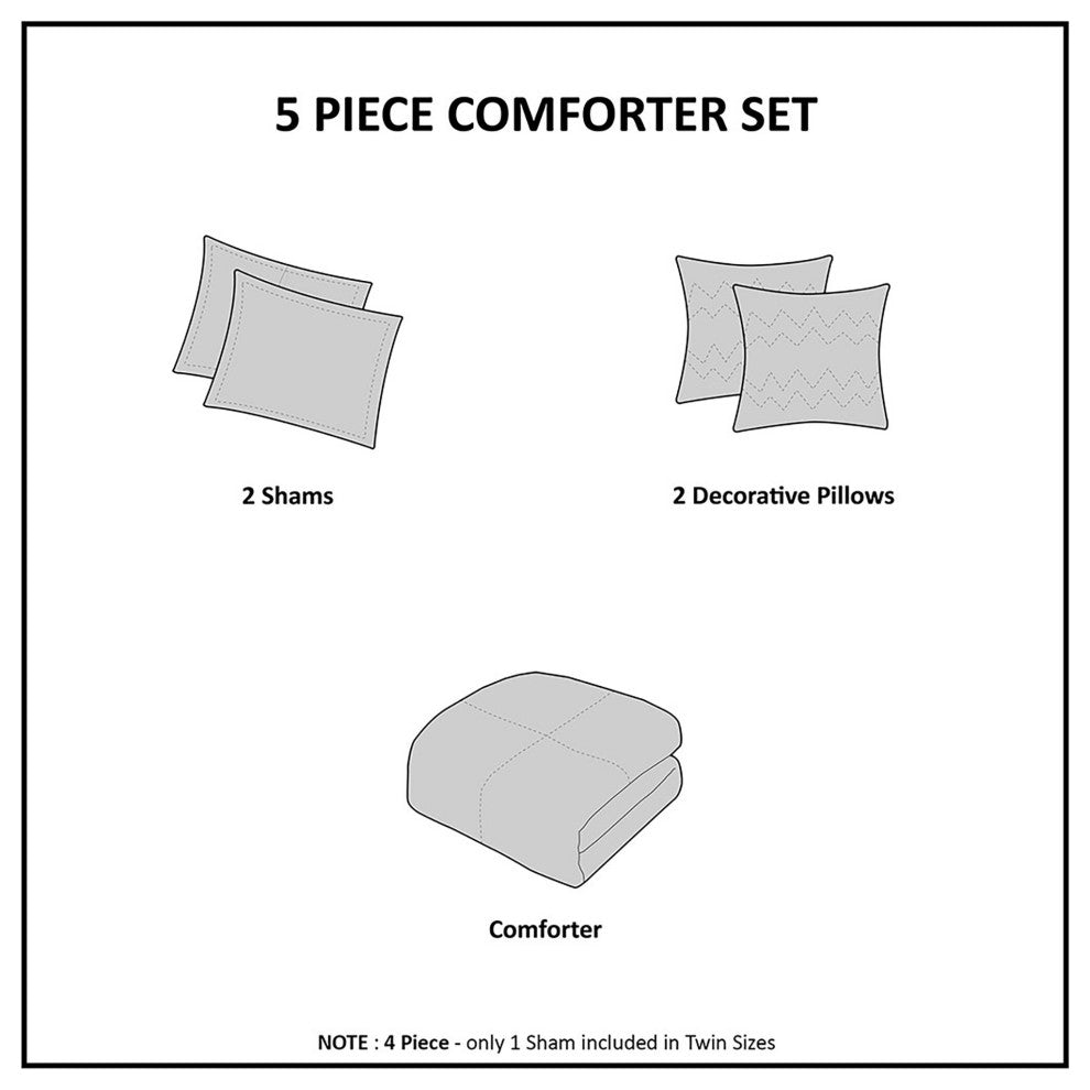 Intelligent Design Peach Skin Printed Comforter Set, Twin/Twin Xl