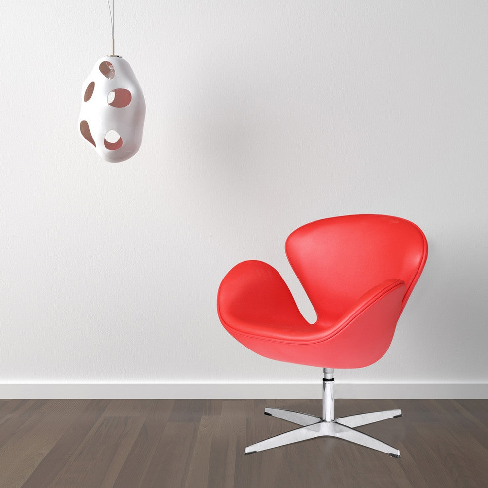 Modern Classics Swan Chair Leather, Red