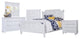 White Shutter Wood 5 Piece Queen Bedroom Set, 3 Drawer Nightstand
