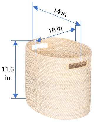 Loma Rattan Oval Magazine Rack, White-Wash