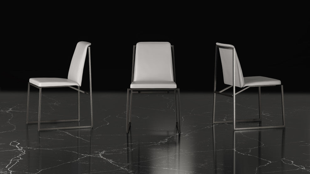 Posh Dining Chair - White/Stainless Steel