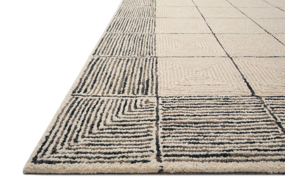 Chris Loves Julia x Loloi Francis Cream / Black 7'-9" x 9'-9" Area Rug