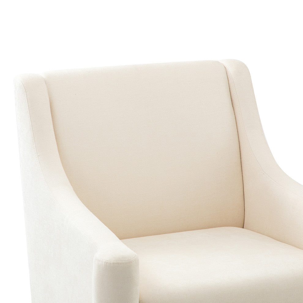 34.2" Comfy Living Room Armchair With Sloped Arms, Ivory